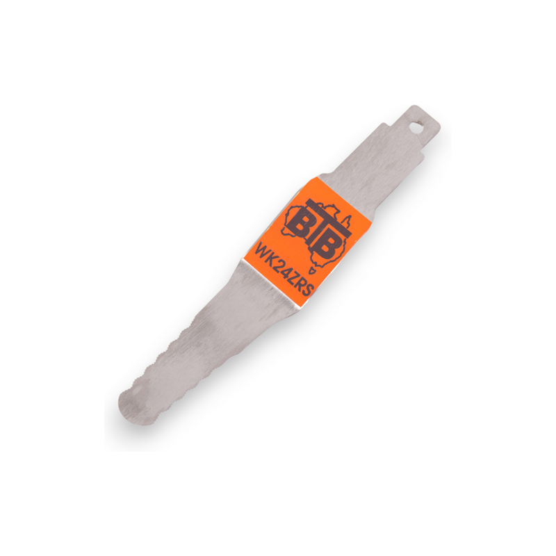 Lame déportée dentelée inversée